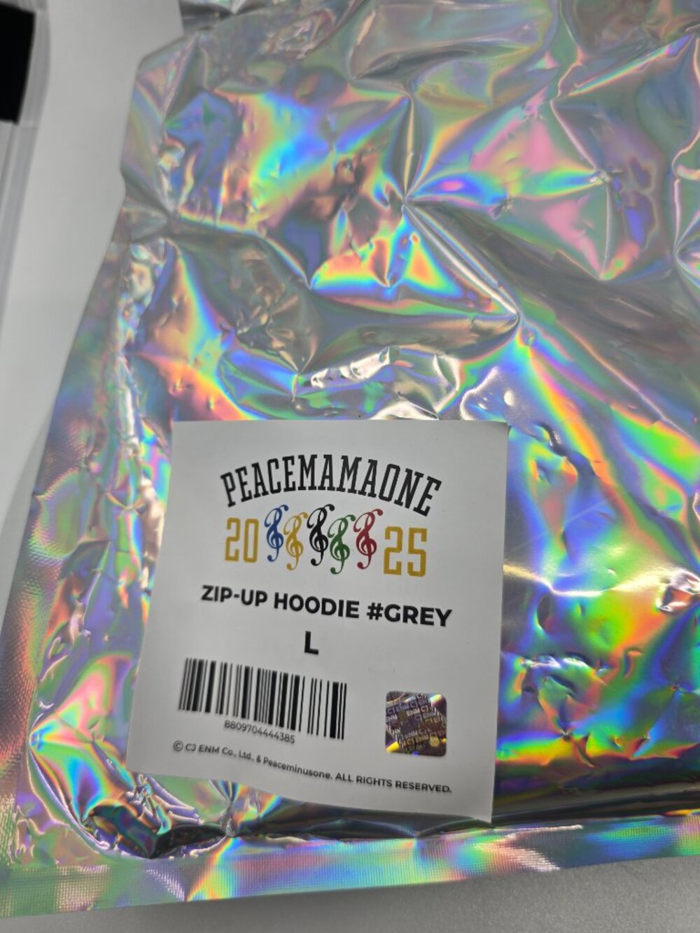 Peaceminusone x 2025 MAMA Awards Peacemamaone Zip Up Hoodie Grey G-Dragon SIZE L - Picture 11 of 11